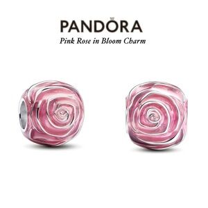 PANDORA Pink Rose in Bloom Charm